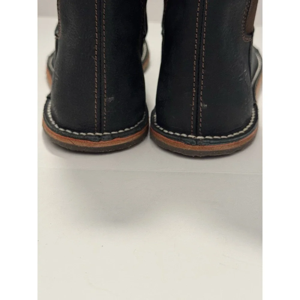 NWOB Davinci Men's Size 10 Navy Blue Leather Handmade Pull On Chelsea Boots